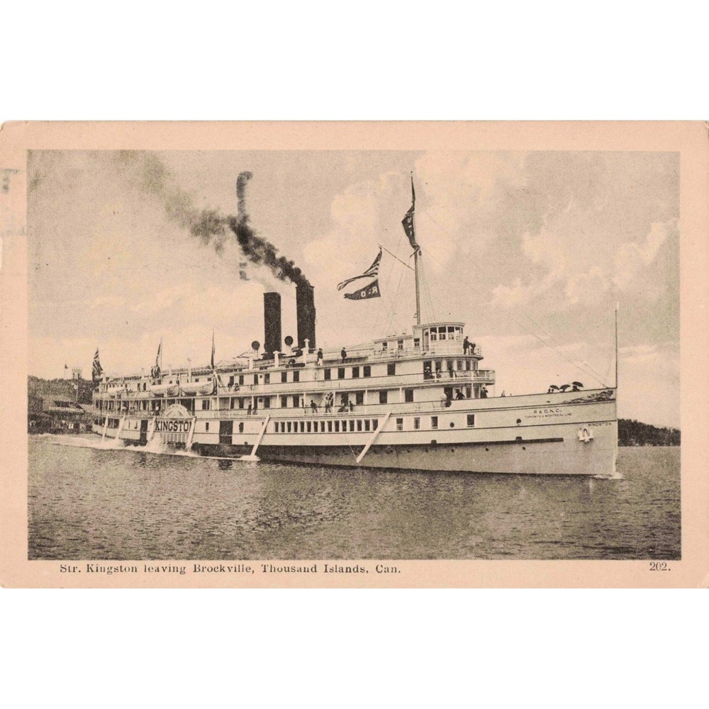 Brockville Thousand Islands Canada Str Kingston Steamer Paddle Ship Postcard - Picture 1 of 2